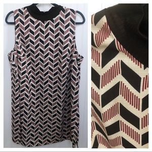 5/$25🔅Loramendi Chevron Print High-Neck Tunic 1X